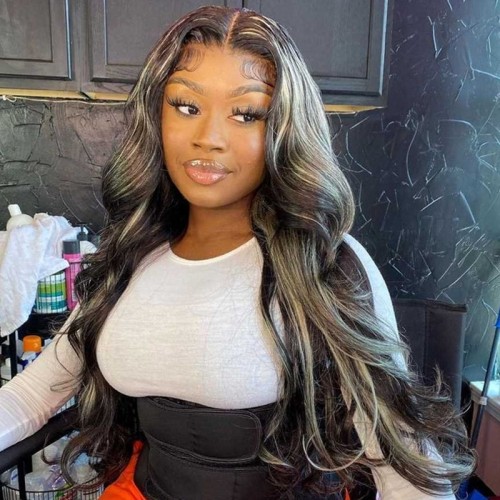 Virgin Human Hair Piano Color P1B/613 Straight/Body Wave Bundles | Human Hair Wig | Lace Front