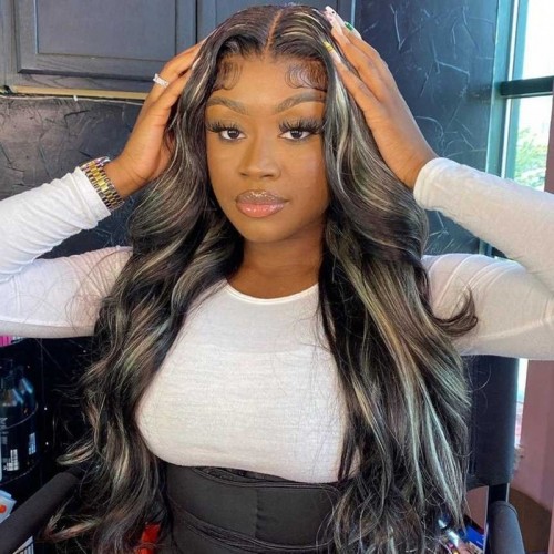 Virgin Human Hair Piano Color P1B/613 Straight/Body Wave Bundles | Human Hair Wig | Lace Front