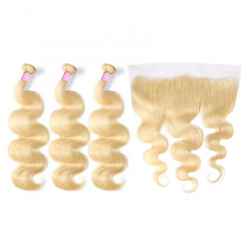 613 Virgin Body Wave Hair Bundles With 13x4 Lace Frontal Closure | Human Hair Wig | Lace Front