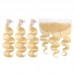 613 Virgin Body Wave Hair Bundles With 13x4 Lace Frontal Closure