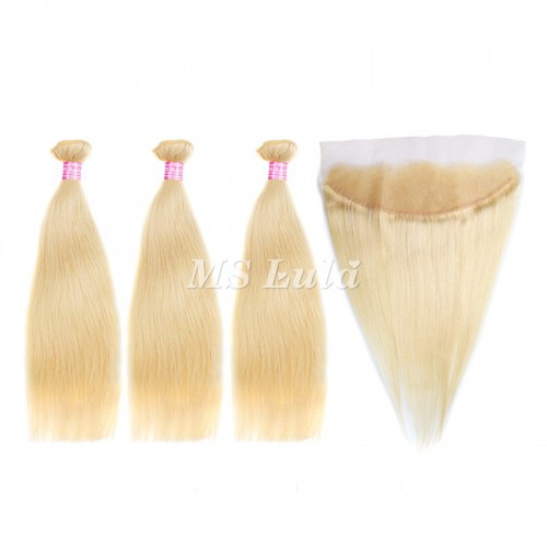 613 Virgin Straight Hair Bundles With 13x4 Lace Frontal Closure | Human Hair Wig | Lace Front