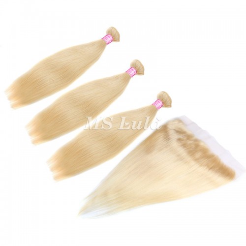 613 Virgin Straight Hair Bundles With 13x4 Lace Frontal Closure | Human Hair Wig | Lace Front