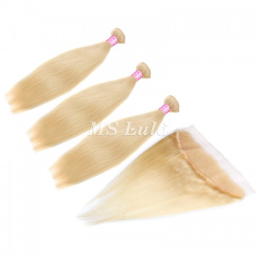 613 Virgin Straight Hair Bundles With 13x4 Lace Frontal Closure | Human Hair Wig | Lace Front