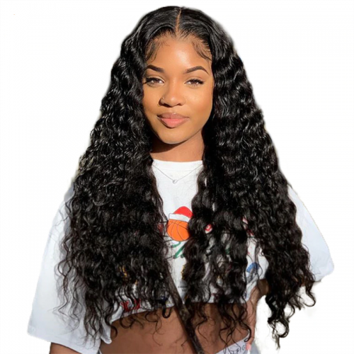 Deep Wave Lace Closure Wig Made By Bundles With Closure 180% Density | Human Hair Wig | Lace Front