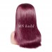 #4/99J Double Drawn Straight 4x4 Closure Wig