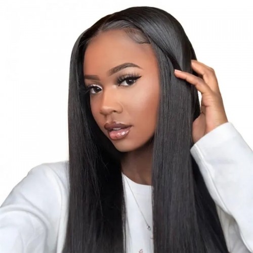 Straight Lace Closure Wig Made By Bundles With Closure 180% Density | Human Hair Wig | Lace Front