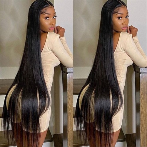 32 34 36 Inch Long Straight 13x4 Transparent Lace Full Frontal Wigs | Human Hair Wig | Lace Front