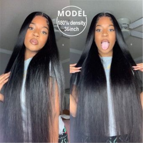32 34 36 Inch Long Straight 13x4 Transparent Lace Full Frontal Wigs | Human Hair Wig | Lace Front