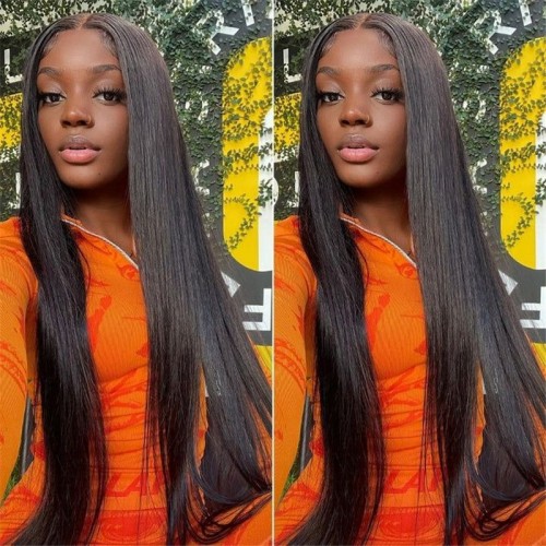 32 34 36 Inch Long Straight 13x4 Transparent Lace Full Frontal Wigs | Human Hair Wig | Lace Front