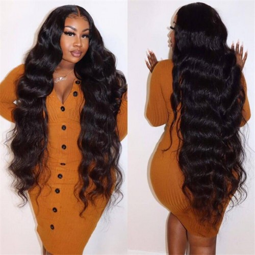 32 34 36 Inch Long Body Wave 13x4 Transparent Lace Full Frontal Wigs | Human Hair Wig | Lace Front