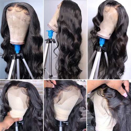 32 34 36 Inch Long Body Wave 13x4 Transparent Lace Full Frontal Wigs | Human Hair Wig | Lace Front