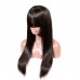 Natural Straight Machine-made Wigs With Bangs