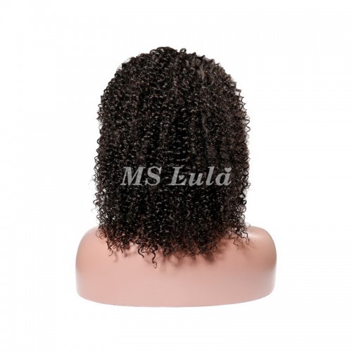 Kinky Curly Wig With Bangs Machine-made Wig For Black Women | Human Hair Wig | Lace Front