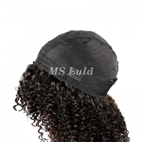Kinky Curly Wig With Bangs Machine-made Wig For Black Women | Human Hair Wig | Lace Front