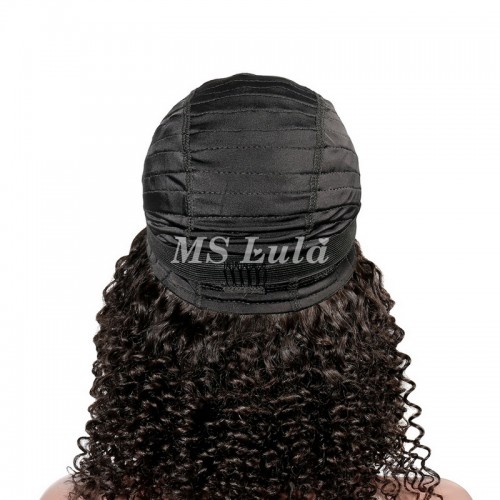 Kinky Curly Wig With Bangs Machine-made Wig For Black Women | Human Hair Wig | Lace Front
