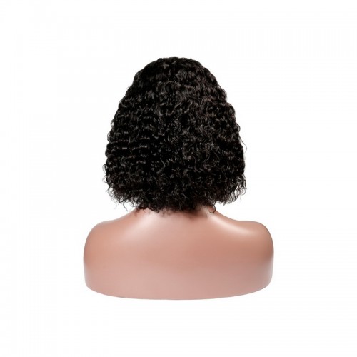 Deep Wave Wig With Bangs Machine-made Wig For Black Women | Human Hair Wig | Lace Front