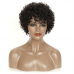  Natural Color Pixie Cut Human Hair Wig Jerry Curl Machine-made Wig for Women