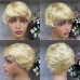 Colored Pixie Cut Human Hair Wig Full Machine-made Wig