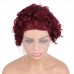 #99J / #4/27 Piano Color Human Hair Curly Wig T Part Pixie Cut Wigs