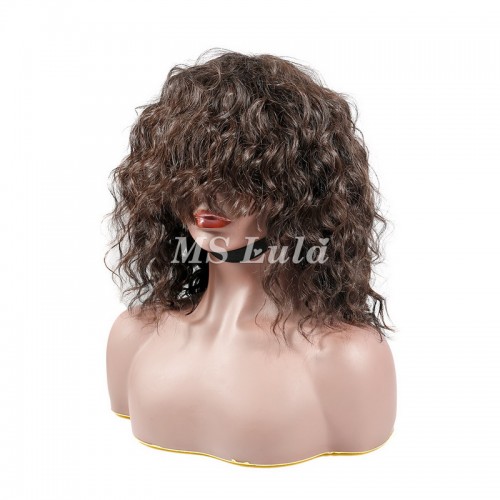 Human Hair Loose Body Wave Machine-made Bob Wig With Bangs | Human Hair Wig | Lace Front