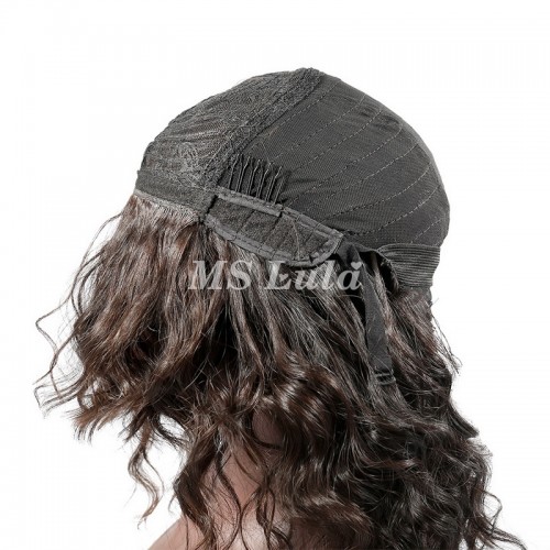 Human Hair Loose Body Wave Machine-made Bob Wig With Bangs | Human Hair Wig | Lace Front