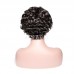 #1B Natural Color Human Hair Curly Wig T Part Pixie Cut Wigs