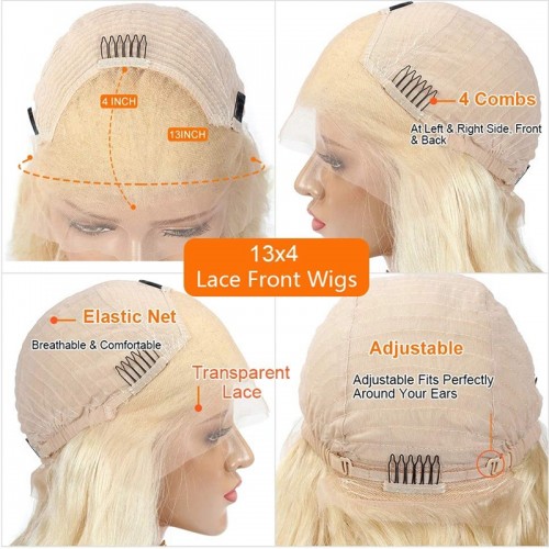 #613 Blonde Silky Straight 13x4 Lace Front Wig 180% Density | Human Hair Wig | Lace Front