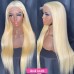 #613 Blonde Silky Straight Human Hair 4x4 5x5 Lace Closure Wig