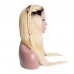 Black Root Ombre #613 Blonde Straight Human Hair 4x4 5x5 Lace Closure Wig