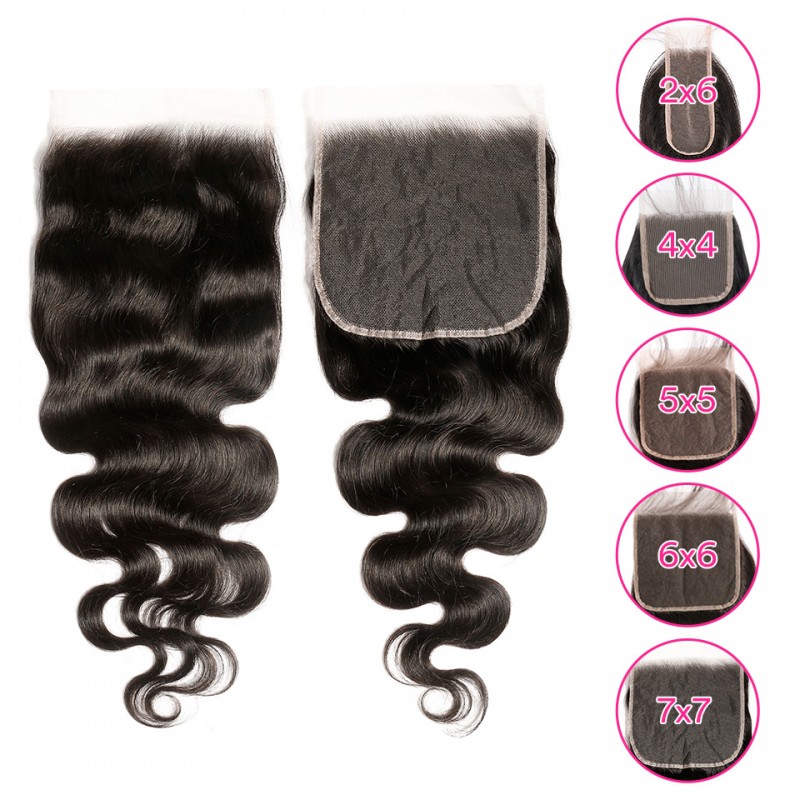 Virgin Hair Body Wave 4X4 5x5 6x6 7x7 HD Lace Closure