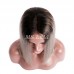 1B/Grey Straight BOB Lace Front Wig Human Hair Bob Wig