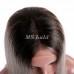 1B/Grey Straight BOB Lace Front Wig Human Hair Bob Wig