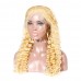 #613 Blonde Virgin Human Hair Lace Front Wig Deep Wave Curly