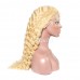 #613 Blonde Virgin Human Hair Lace Front Wig Deep Wave Curly