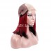 Black Root 1b/red/1b Ombre Color Straight BOB Lace Closure Wig