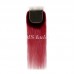 Black Root Ombre Wine Red Color Straight Virgin Hair Bundles With 4x4 Lace Closure