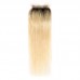 Black Roots 1b/613 Ombre Color Straight Virgin Hair Bundles With 4x4 Lace Closure
