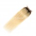 Black Roots 1b/613 Ombre Color Straight Virgin Hair Bundles With 4x4 Lace Closure