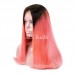 Black Root 1b/Pink Ombre Color Straight BOB Lace Closure Wig