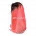 Black Root 1b/Pink Ombre Color Straight BOB Lace Closure Wig