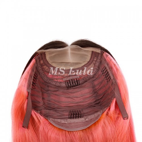 Black Root 1b/Pink Ombre Color Straight BOB Lace Closure Wig | Human Hair Wig | Lace Front