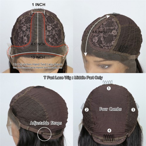 Human Hair Kinky Curly T Part Bob Wig | Human Hair Wig | Lace Front