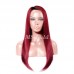 Black Root Human Hair Silky Straight Lace Closure Wig 1B/99J/Pink/Red/Purple