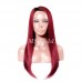 Black Root Human Hair Silky Straight Lace Closure Wig 1B/99J/Pink/Red/Purple