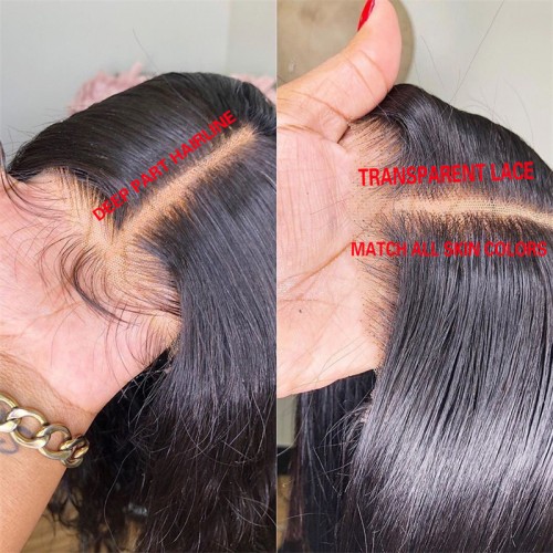 Virgin Hair Natural Straight 4x4 5x5 6x6 7x7 Transparent Lace Closure | Human Hair Wig | Lace Front