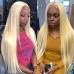 #613 Blonde Human Hair Straight Transparent Lace 13x4 Full Frontal Wig