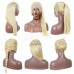#613 Blonde Human Hair Straight Transparent Lace 13x4 Full Frontal Wig