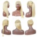 #613 Blonde Human Hair Transparent Lace Silky Straight Full Lace Wig