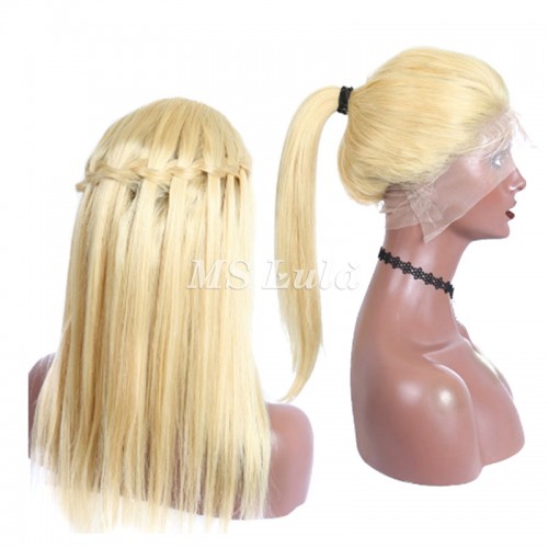 #613 Blonde Human Hair Transparent Lace Silky Straight Full Lace Wig | Human Hair Wig | Lace Front