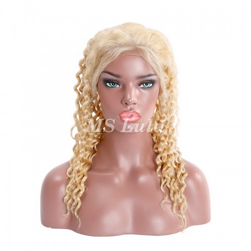 #613 Blonde Human Hair Transparent Lace Deep Wave Full Lace Wig | Human Hair Wig | Lace Front